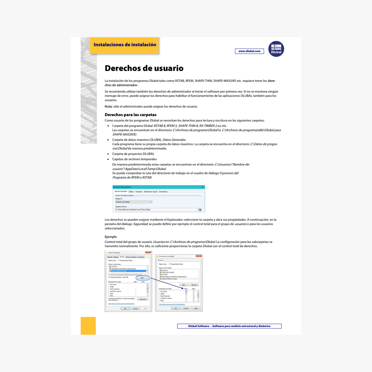 Dlubal Software Benutzerrechte