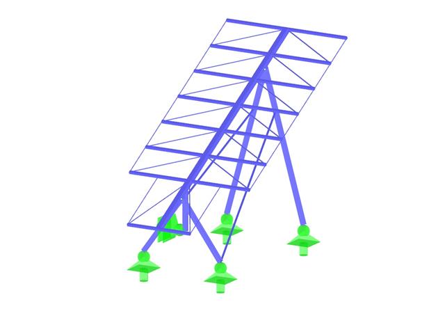 Modelo de RSTAB de estructura solar