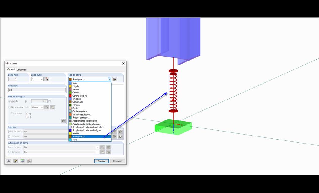 Stabtyp "Dämpfer" in RFEM