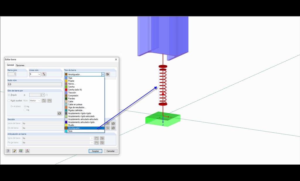 Stabtyp "Dämpfer" in RFEM