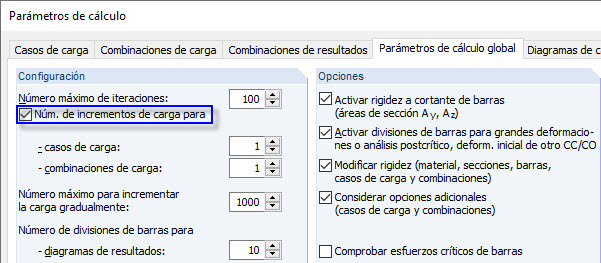Checkbox "Anzahl der Laststufen"