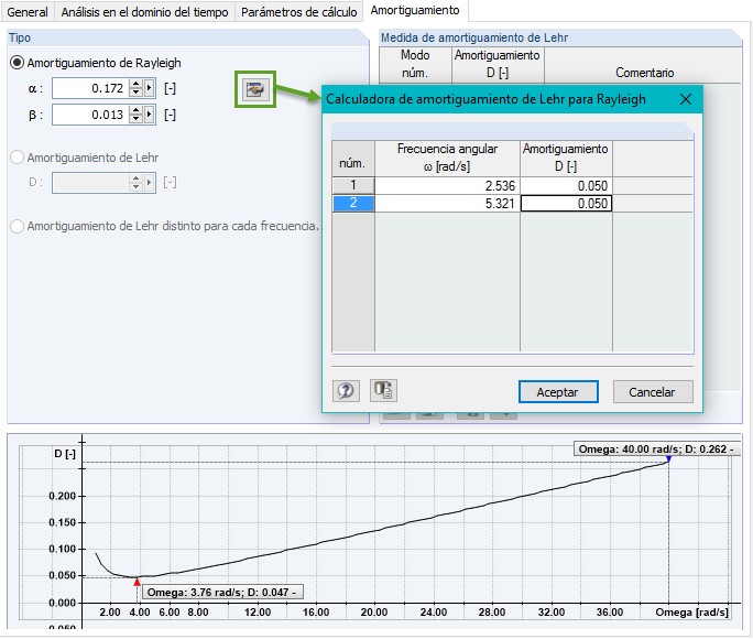 Ermittlung der Rayleigh-Dämpfung in RF-/DYNAM Pro Erzwungene Schwingungen