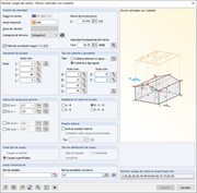 Windlast auf vertikale Wände mit Dach