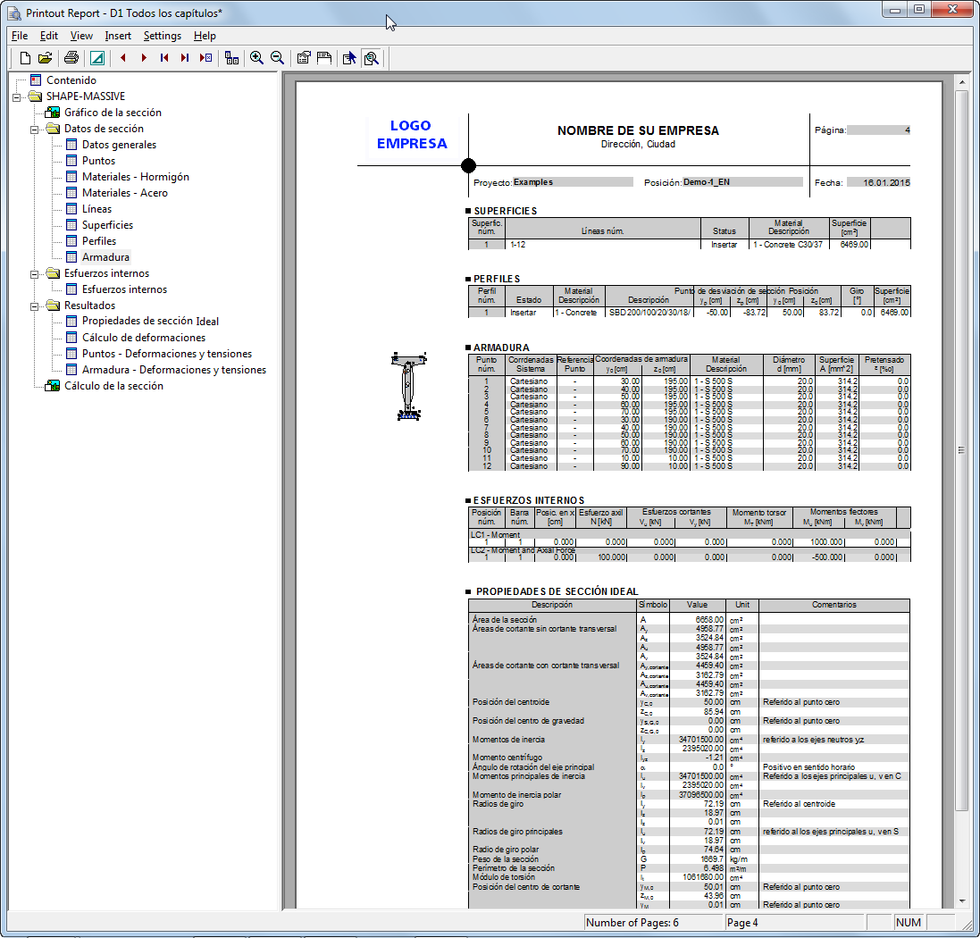 Querschnittswerte-Programm DICKQ | Ausdruckprotokoll