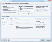 Configuración detallada para el cálculo del carril de grúa