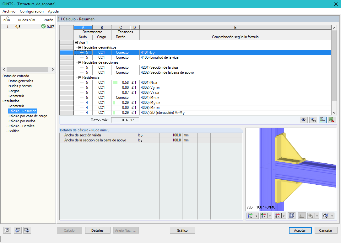 Maske 3.1 Nachweise - Zusammenfassung