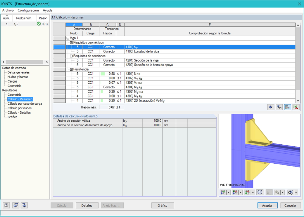 Maske 3.1 Nachweise - Zusammenfassung