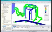 Representación gráfica de los resultados del análisis de tuberías en RFEM