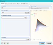 Zerlegung einer Membranfläche mit Hilfe des Linientyps "Schnitt mittels zwei Linien"