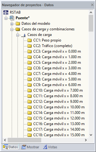 Generierte Lastfälle in RSTAB