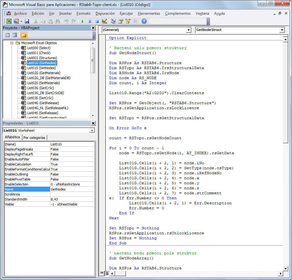 Programmcode im Visual Studio