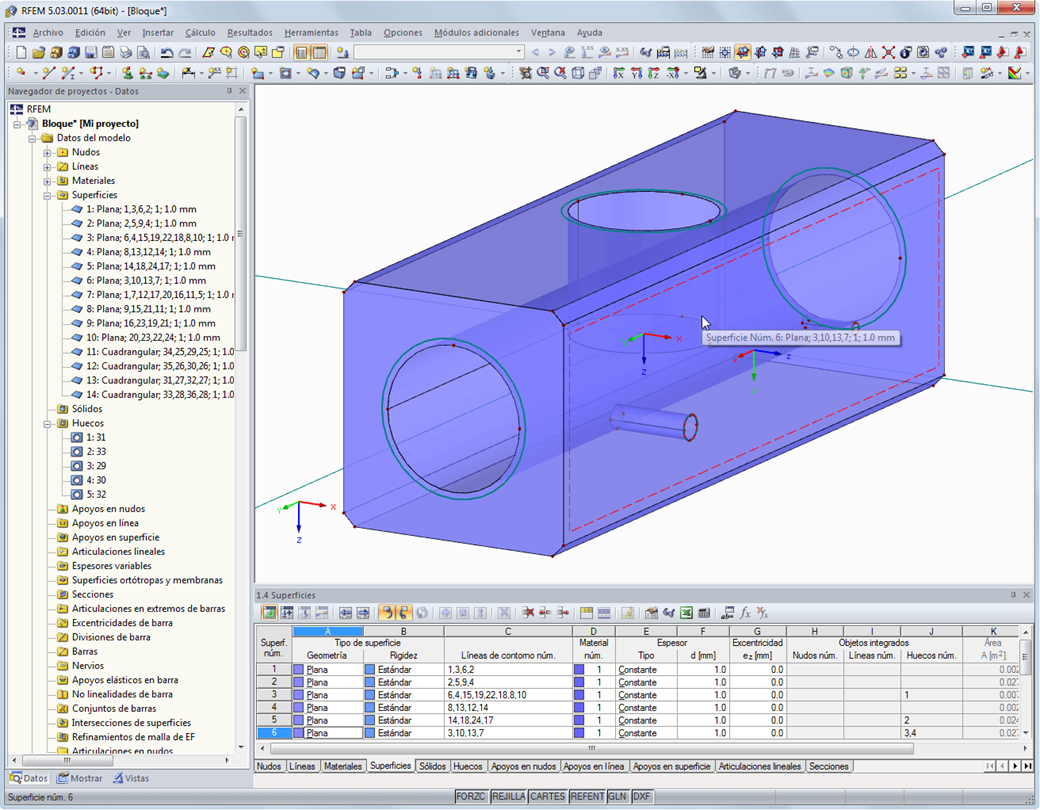 Bloque en RFEM