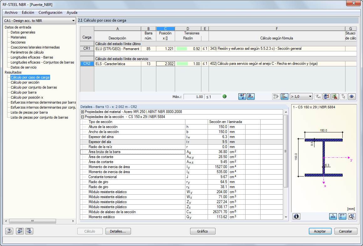 Nachweise lastfallweise