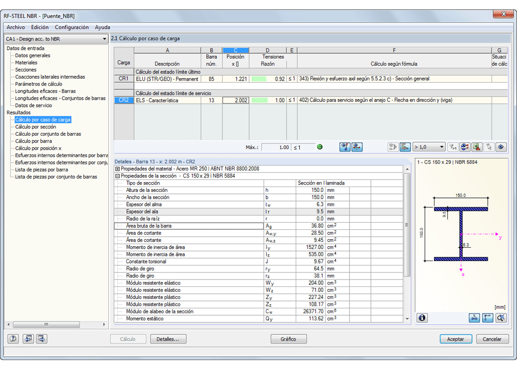Nachweise lastfallweise