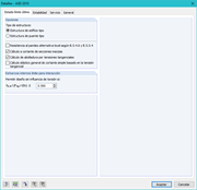 Detaileinstellungen Tragfähigkeit