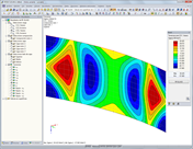Resultados en el gráfico de RFEM - Tensiones