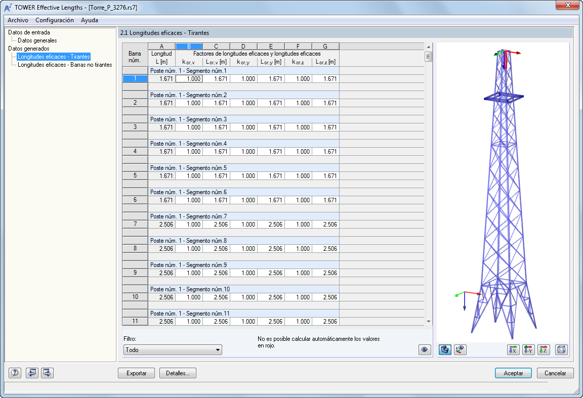 2.1 Longitudes eficaces - Tirantes