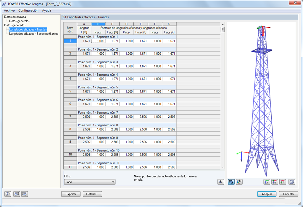 2.1 Longitudes eficaces - Tirantes