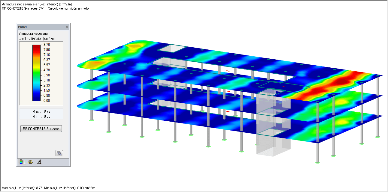 RF-BETON Flächen - Grafische Ergebnisausgabe am Gesamtmodell