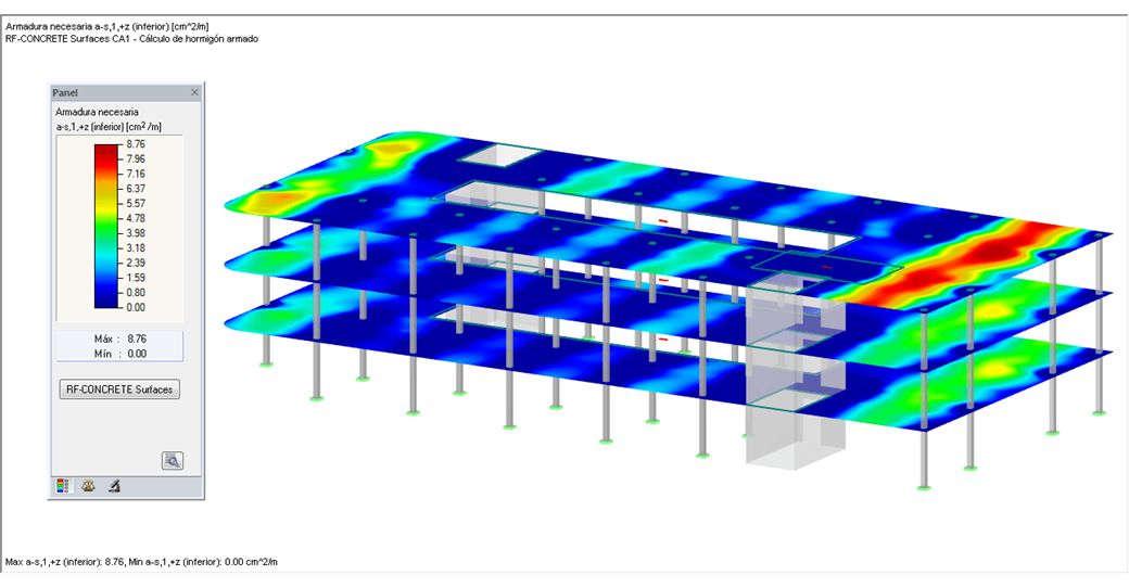 RF-BETON Flächen - Grafische Ergebnisausgabe am Gesamtmodell