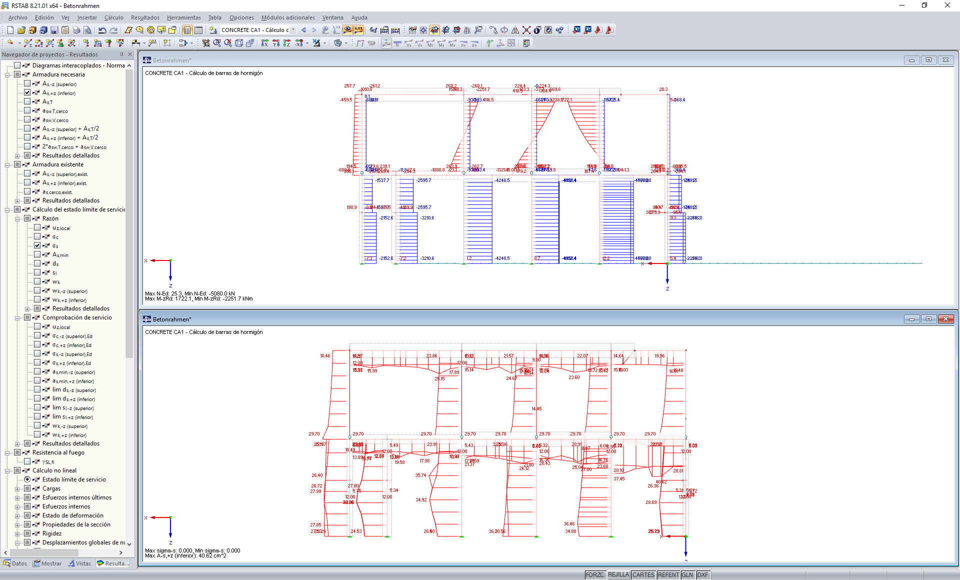Representación de resultados