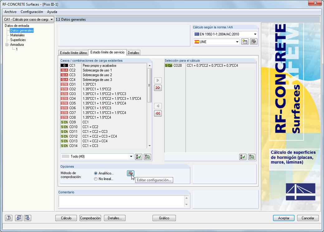 Datos generales de RF-CONCRETE Surfaces