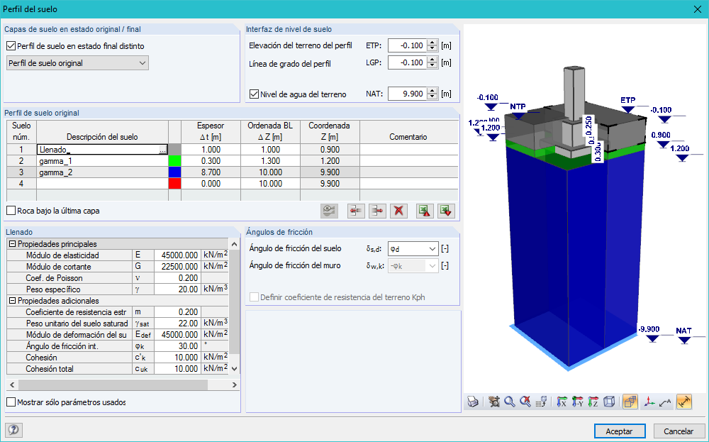 Presión del suelo permitida para un caso normal de suelo no cohesivo