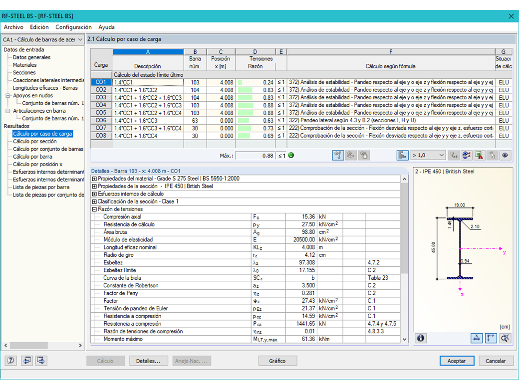 Nachweise lastfallweise