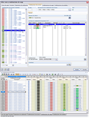 Kombinatorik-Dialog und Tabelle 2.5 Lastkombinationen