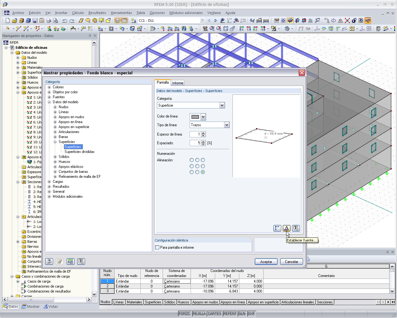 Ajustes de propiedades de visualización