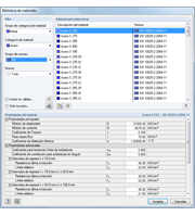 Materialbibliothek mit berechnungs- und bemessungsrelevanten Kennwerten