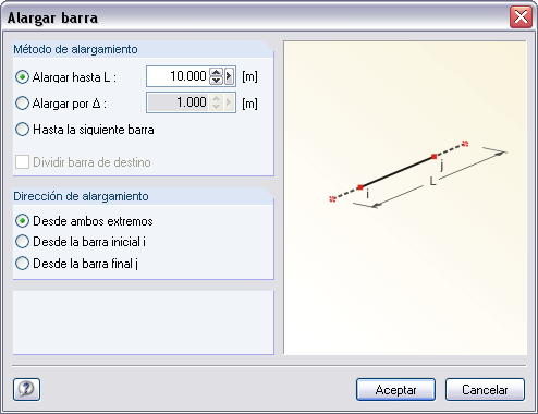 Verlängern eines Stabes