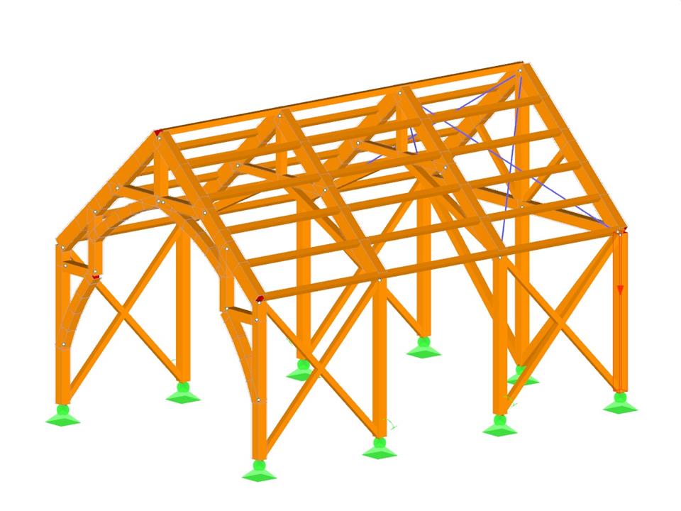 Salón de estructuras de madera