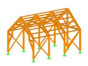 Salón de estructuras de madera