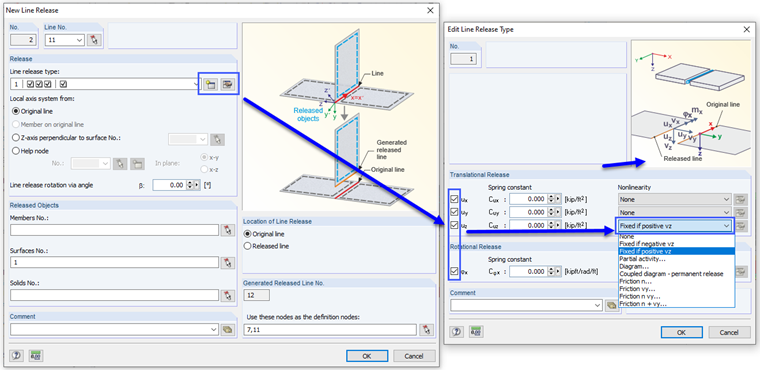 Editar tipo de liberación de línea