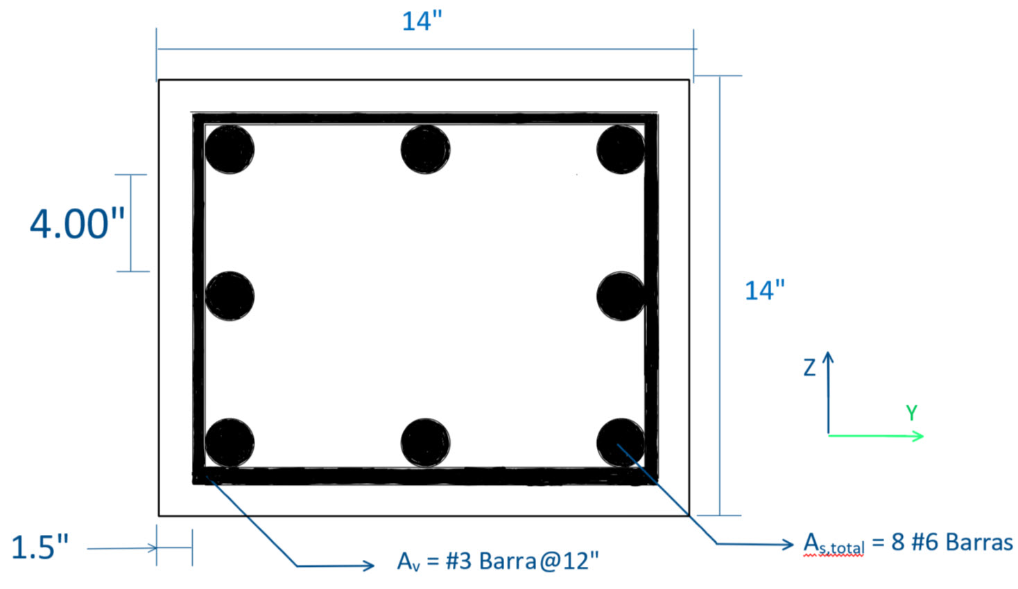 Pilar de hormigón armado: cálculo/dimensiones de la armadura