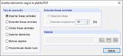 Cuadro de diálogo "Establecer elementos según la plantilla DXF"