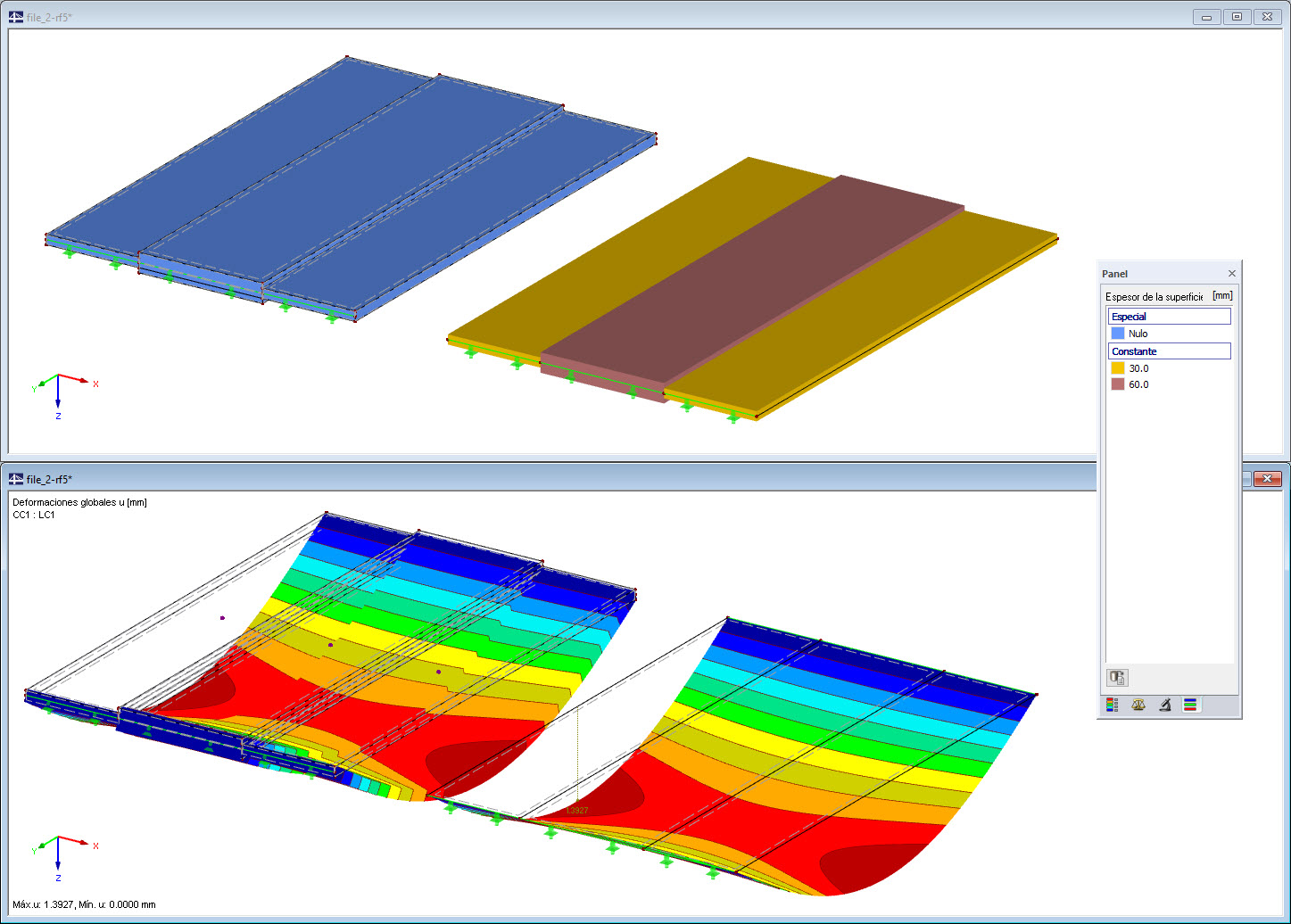 Adición de espesores de superficie