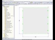 Berechnungsmodell in RFEM: ein FE-Element, links gehalten, rechts gezogen