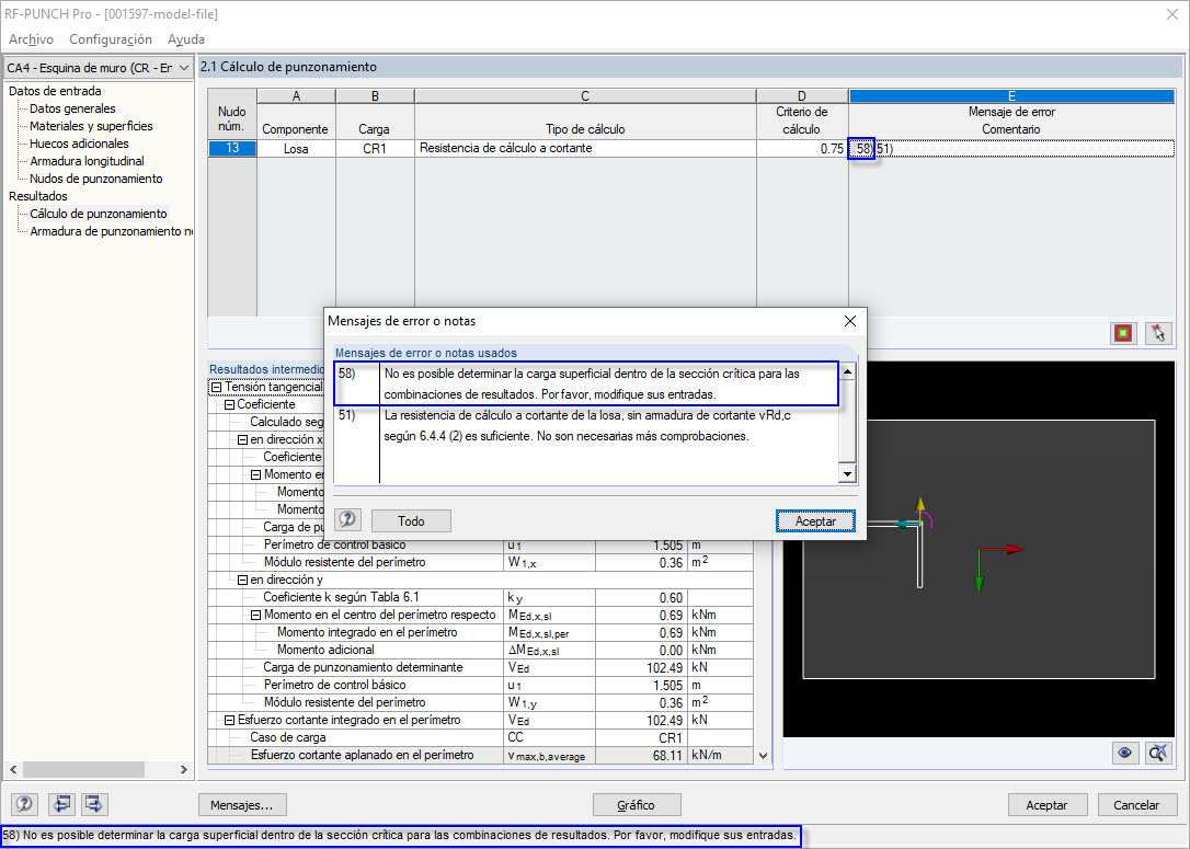 Nota sobre el cálculo núm. 58) cuando se aplica una combinación de resultados