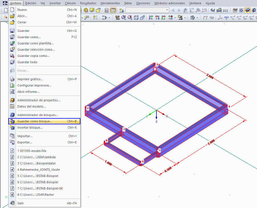Guardar como bloque ...