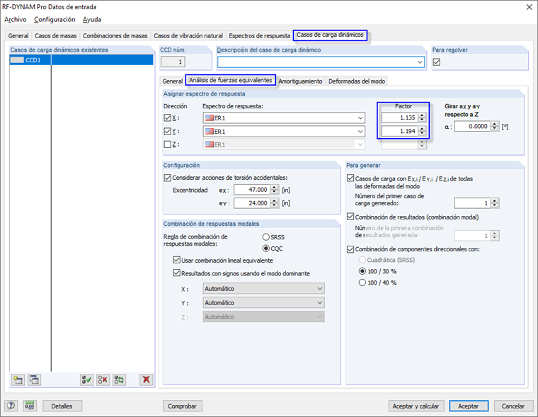 Consideración aproximada de los efectos P-Delta con factores de amplificación en RF-DYNAM Pro - Equivalent Loads