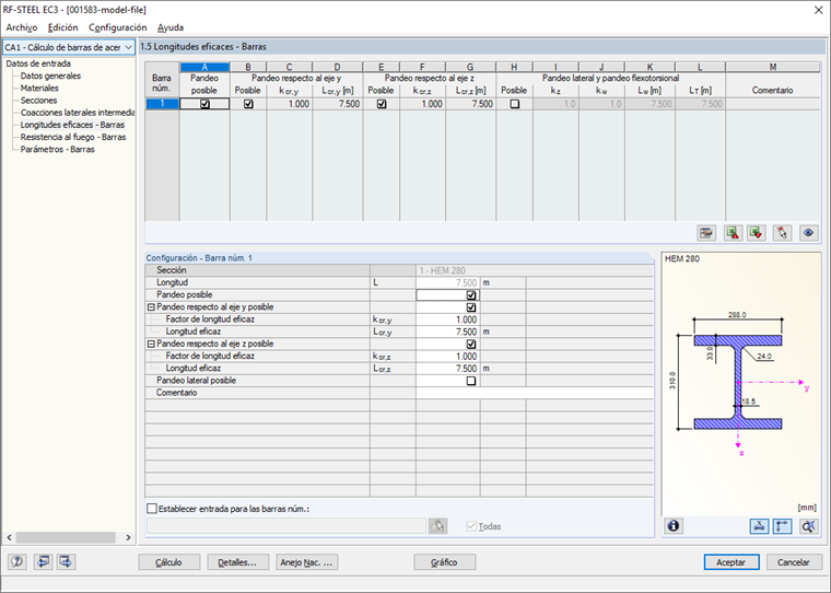 Ventana 1.5 Longitudes - Barras