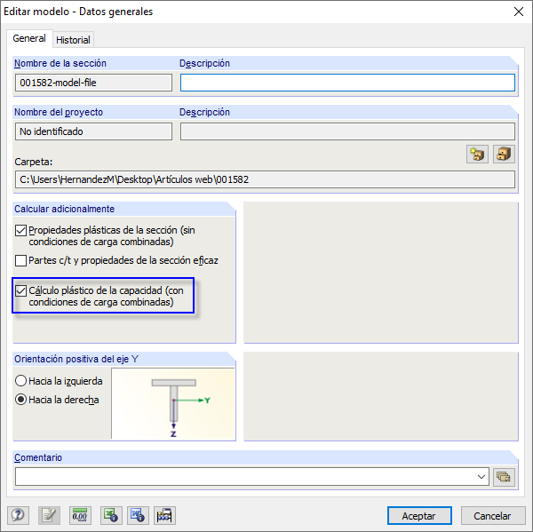Datos generales de la sección