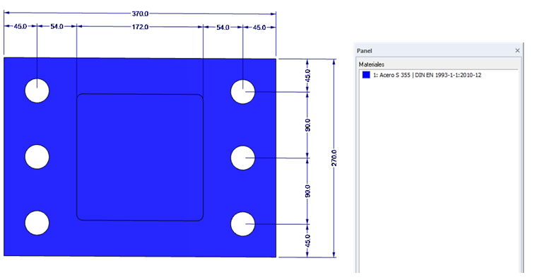 Dimensiones de la placa extrema