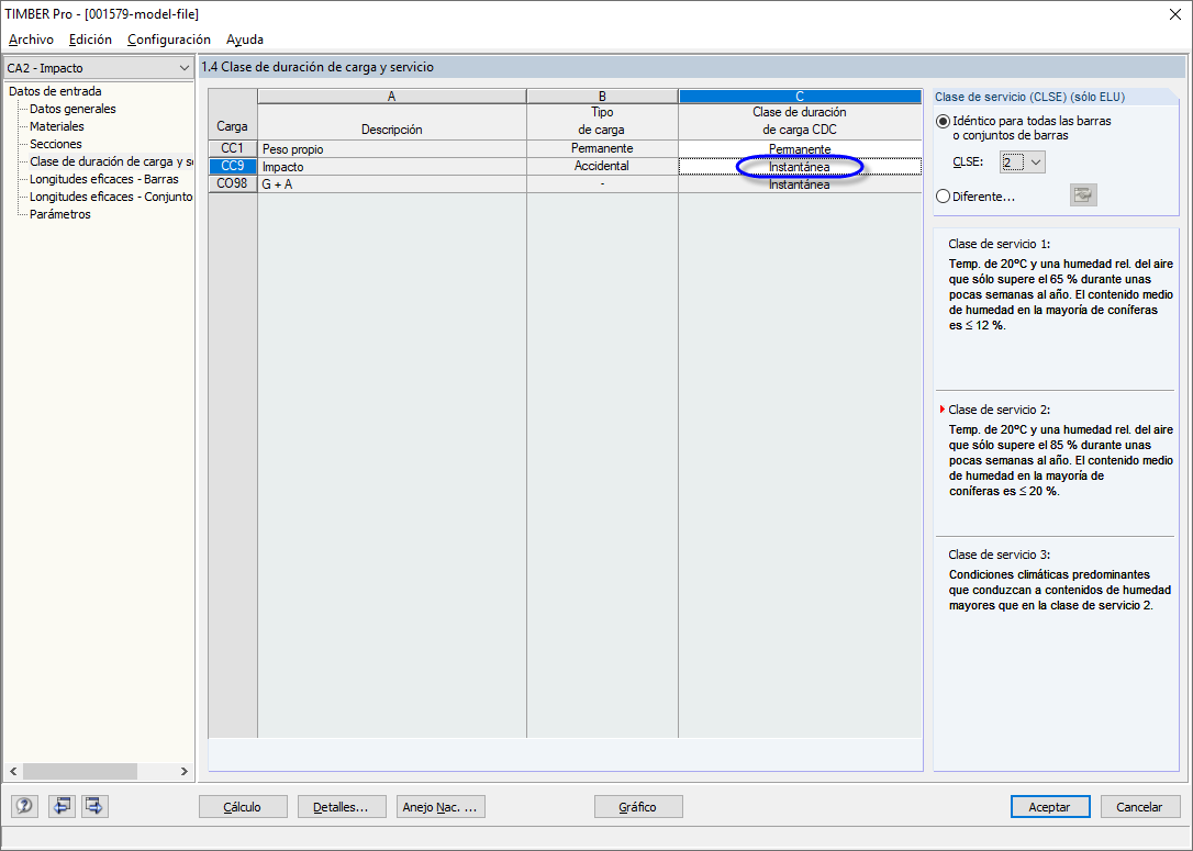 Asignación de la duración de carga
