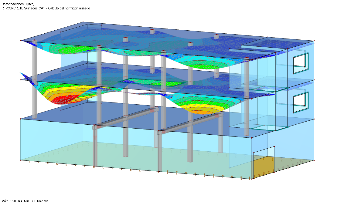 Estructura 3D con losas de forjado