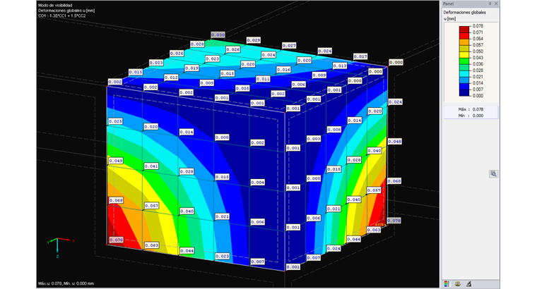Deformaciones como primer resultado de un cálculo por el MEF