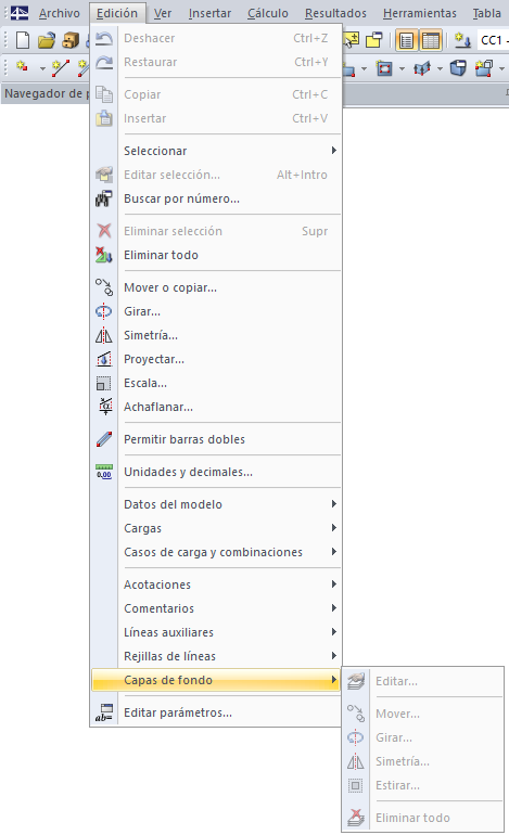 Edición de la capa de fondo