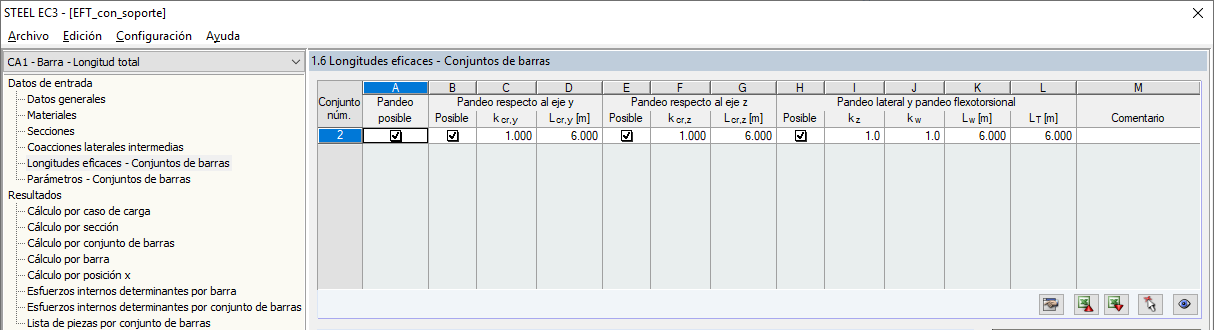 Ventana "1.6 Longitudes eficaces - Conjuntos de barras"